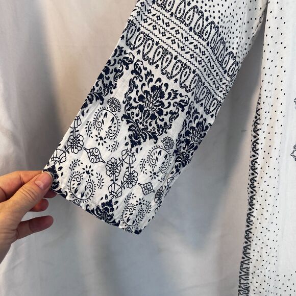 Label of Graded Goods Semi Sheer Handkerchief Shirt Dress Boho Casual Size 8 - Picture 4 of 12